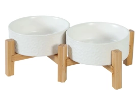 Zolux Miska Ceramiczna dla Psa Kota Stojak 2x300ml Biała