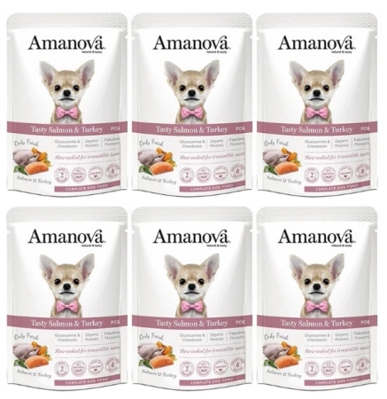 Amanova Mokra Karma Dla Psa Łosoś Indyk 6x100g