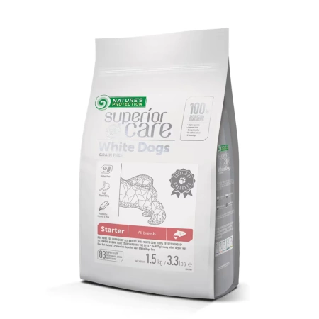 Nature’s Protection White Dogs Starter Łosoś 2x1,5kg