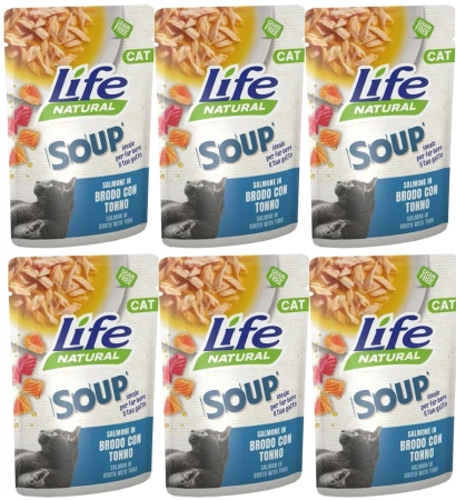 Life Cat Natural Zupa dla Kota Łosoś Tuńczyk 6x60g