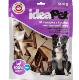 Ideapet Przysmak dla Psa Kanapka z Kaczką Warzywami 500g