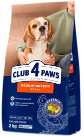 Club 4 Paws Karma Dla Psa Rasy Średnie Ryż Kurczak 2kg