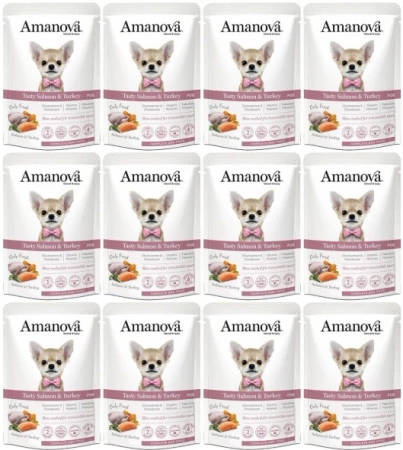 Amanova Mokra Karma Dla Psa Łosoś Indyk 12x100g