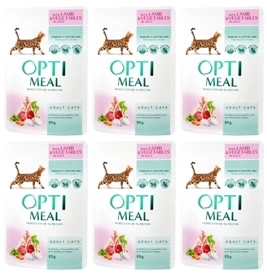 Optimeal Karma Dla Kota Jagnięcina Warzywa Saszetka 6x85g