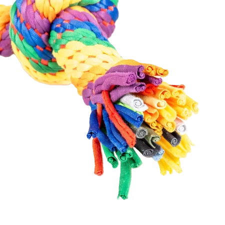 Duvo+ Zabawka dla Psa Sznur Tęczowy 3 Węzły 63cm