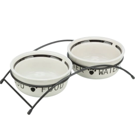 Trixie Miski Dla Psa Na Stojaku 2x0,25l Czarno-Białe