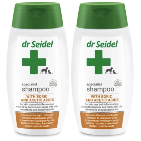 Dr Seidel Szampon Dla Psa Kota Kwas Borowy i Octowy 2x220ml