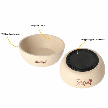 Dingo Miska Bambusowa dla Psa Kota 14,5cm 550ml