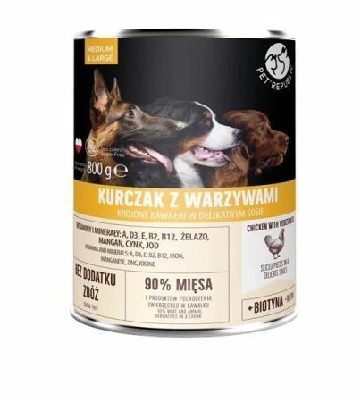 Pet Republic Mokra Karma Dla Psa Kurczak Sos 6x800g
