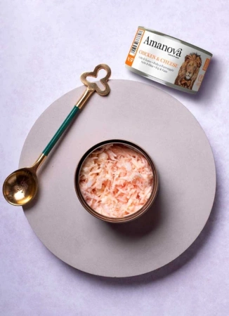 Amanova Mokra Karma dla Kota Kurczak Ser w Bulionie 70g