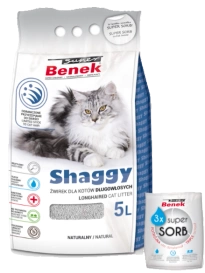 Super Benek Żwirek Bentonitowy Dla Kota Shaggy 5l