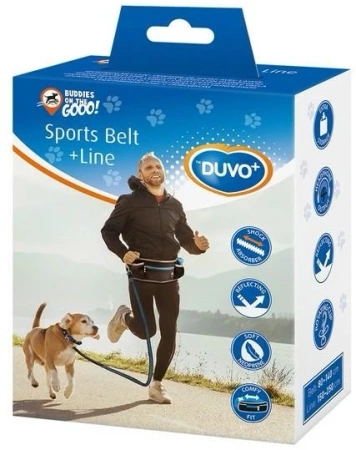 Duvo+ Pas i Smycz Dla Psa do Joggingu Granatowe