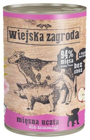 Wiejska Zagroda Karma Dla Psa Mięsna Uczta Puppy 400g