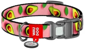 WAUDOG Obroża Dla Psa Różowa Awokado Z Adresówką QR M