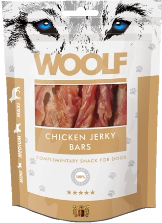 Woolf Przysmak Pies Chicken Jerky Bars, 100g