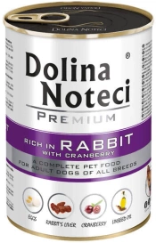 Dolina Noteci Premium Pies Królik i żurawina puszka 400g