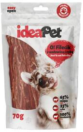 Ideapet Przysmak Dla Psa O! Fileciki z Wołowiną Rybą 70g
