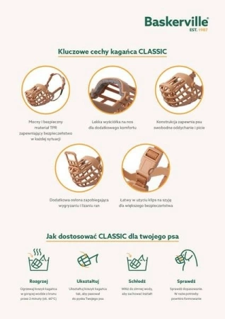 Baskerville Classic Kaganiec Dla Psa 3 Beżowy 20cm