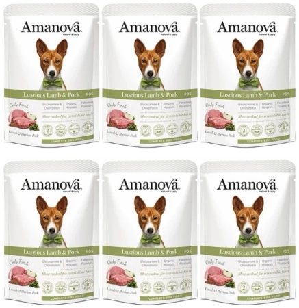 Amanova Mokra Karma Dla Psa Jagnięcina Wieprzowina 6x100g