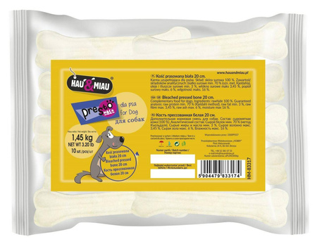 Hau&Miau Kość Prasowana Biała 20cm dla Psa 10szt.