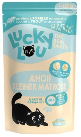 Lucky Lou Karma Dla Kociąt Drób Pstrąg 6x125g