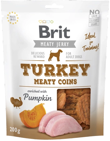 Brit Jerky Turkey Meaty Coins 200g, przysmak dla psa