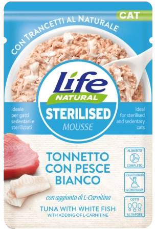 Life Cat Sterilised Karma Dla Kota Tuńczyk Biała Ryba 6x70g
