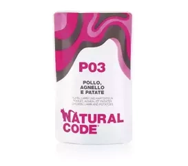 Natural Code Kot Saszetka 70g P03 Kura/ Jagnię/Ziemniaki