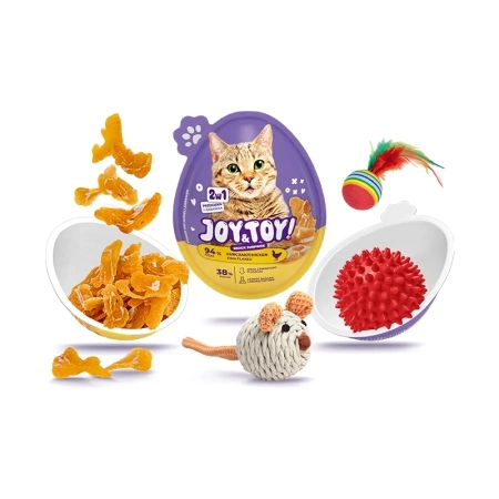 Joy&Toy Jajko Niespodzianka dla Kota Kurczak+Zabawka 20g