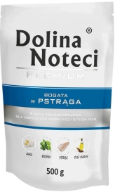 Dolina Noteci Pies 500g Pstrąg Saszetka, karma dla psa