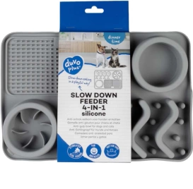 Duvo+ 4in1 Miska Dla Psa Silikon Szara 125ml 30cm