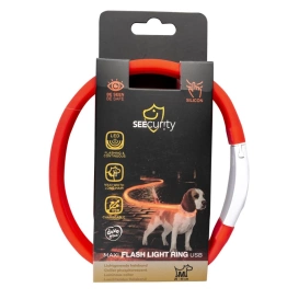 Duvo+ Obroża Dla Psa Świecąca USB Silicone Red 45cm