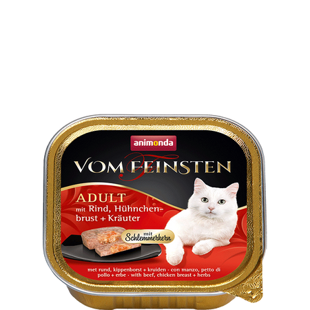 Animonda Kot 100g V.Feinsten Wołowina, Pierś Kurczaka W Ziołach Tacka