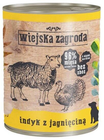 Wiejska Zagroda Karma Dla Psa Indyk z Jagnięciną 800g