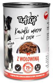 TUF TUF Karma dla psa Kawałki Mięsne z Wołowiną 415g