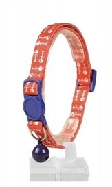 Duvo+ Obroża Dla Kota W Rybki Nieb/Czerw 20-30cm / 10mm