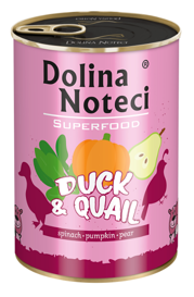 Dolina Noteci Superfood Pies Kaczka i przepiórka puszka 400g