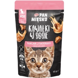 Pan Mięsko Karma Dla Kociąt Kurczak Królik w Sosie 85g