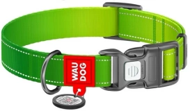 WAUDOG Mono Obroża Dla Psa Zielona Z Adresówką QR M