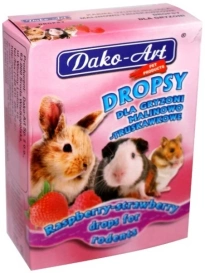 Dako-Art Dropsy dla Gryzoni Malinowo-Truskawkowe 75g