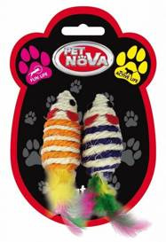 Pet Nova Cat Myszki Sizalowe Z Piórami. X2