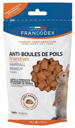 Francodex Przysmak dla królików zapobiegający zakłaczeniu 50g