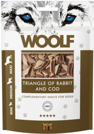 Woolf Przekąska Pies Rabbit & COD Triangle, Trójkąciki Królik Dorsz, 100g