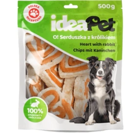 Ideapet Przysmak dla Psa Serduszka z Królikiem 500g