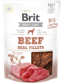 Brit Jerky Beef Real Fillets 80g, przysmak dla psa