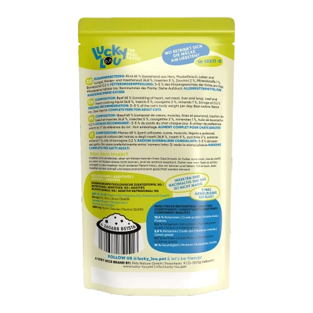 Lucky Lou Karma Dla Kota Wołowina Owady 125g