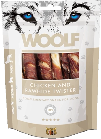Woolf Przysmak Pies Chicken Rawhide Twister 100g
