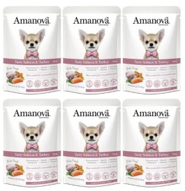 Amanova Mokra Karma Dla Psa Łosoś Indyk 6x100g