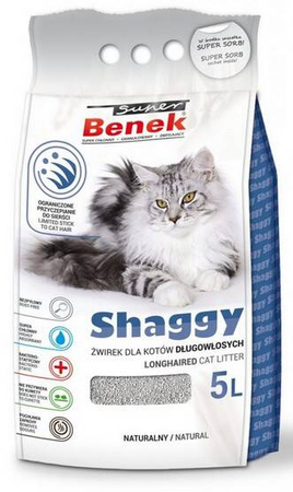 Super Benek Żwirek Bentonitowy Dla Kota Shaggy 4x5l