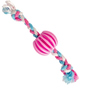 Duvo+ Zabawka Dla Szczeniąt TPR Pastel Kulka Sznur 30cm